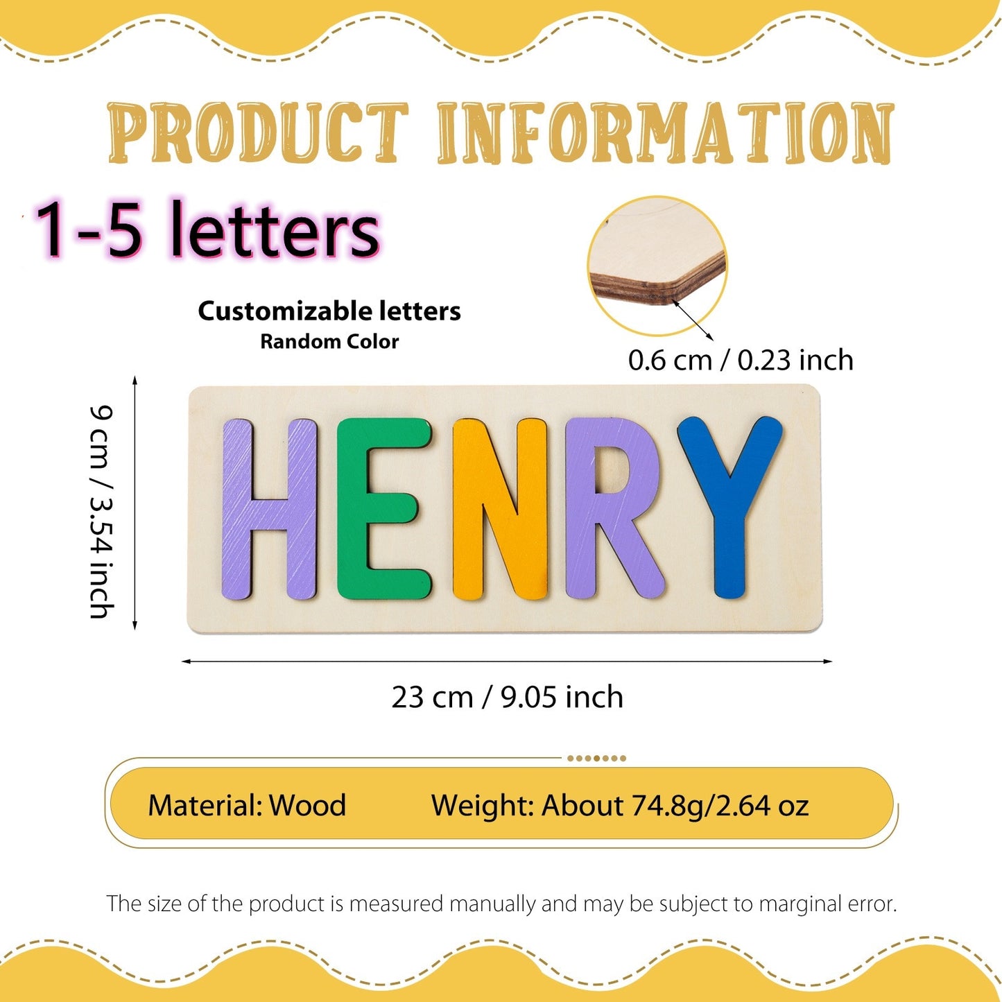 Personalized Wooden Name Puzzle Educational Toys For Toddlers Custom First Name Early Learning Gifts For Kids Baby Boy &amp;girl