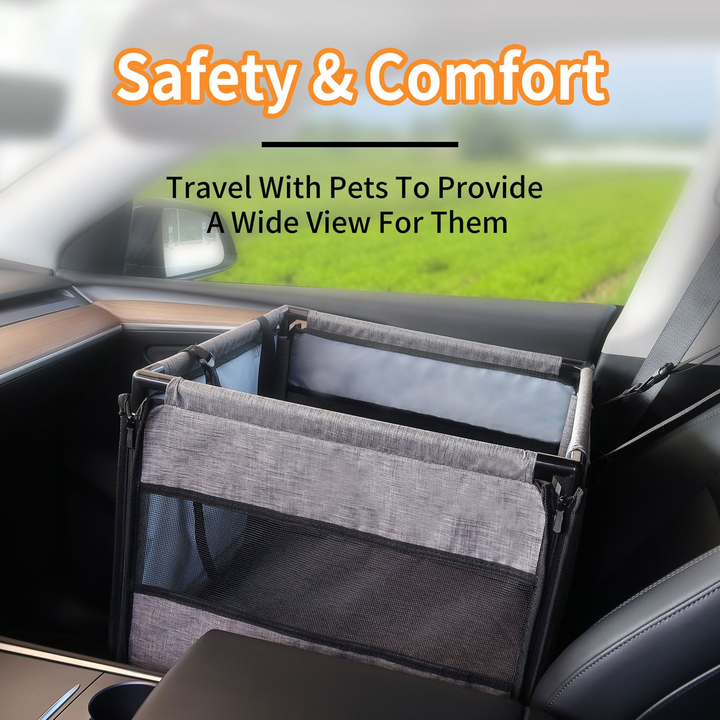 Car Pet Seat Stable Carriers Dog Accessories Safe Portable Puppy Travel Baskets Mesh Protector Waterproof Outdoor Pet Supplies