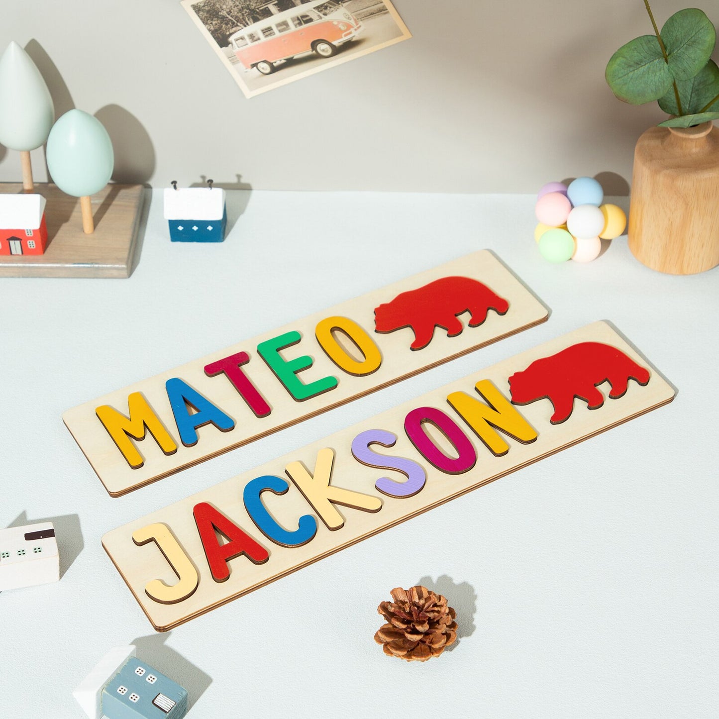 Personalized Wooden Name Puzzle Educational Toys For Toddlers Custom First Name Early Learning Gifts For Kids Baby Boy &amp;girl