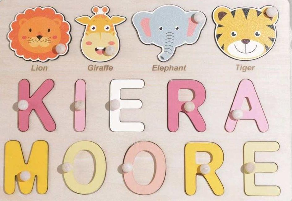 Personalized Wooden Name Puzzle Educational Toys For Toddlers Custom First Name Early Learning Gifts For Kids Baby Boy &amp;girl