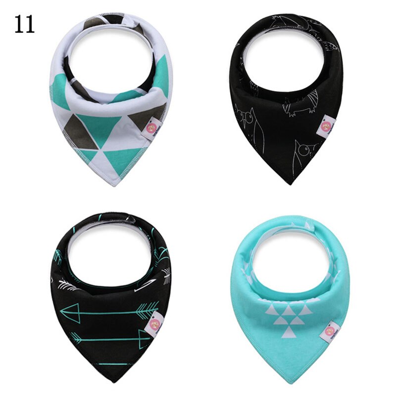 4 Pcs/lot Baby Bibs Cotton Thick Water Absorption Baby Scarf Newborn Bib Boys Girls Fashion Triangle Towel Kids Thing