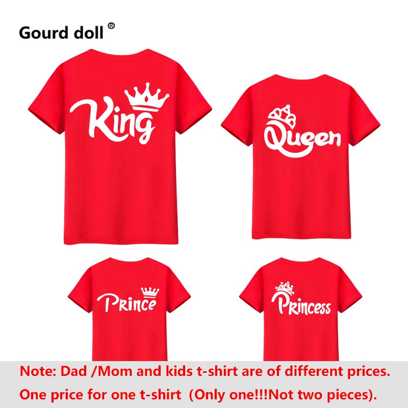 Family tshirt Mommy Daddy and Me baby Matching KING QUEEN princess Clothes Family Matching Outfits Look Baby Girl Boy Clothing.  King, Queen, Prince, and Princess t-shirts