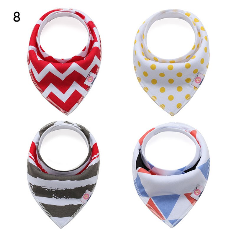 4 Pcs/lot Baby Bibs Cotton Thick Water Absorption Baby Scarf Newborn Bib Boys Girls Fashion Triangle Towel Kids Thing