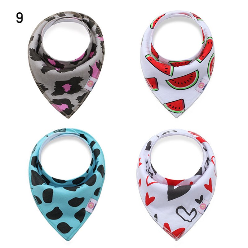 4 Pcs/lot Baby Bibs Cotton Thick Water Absorption Baby Scarf Newborn Bib Boys Girls Fashion Triangle Towel Kids Thing