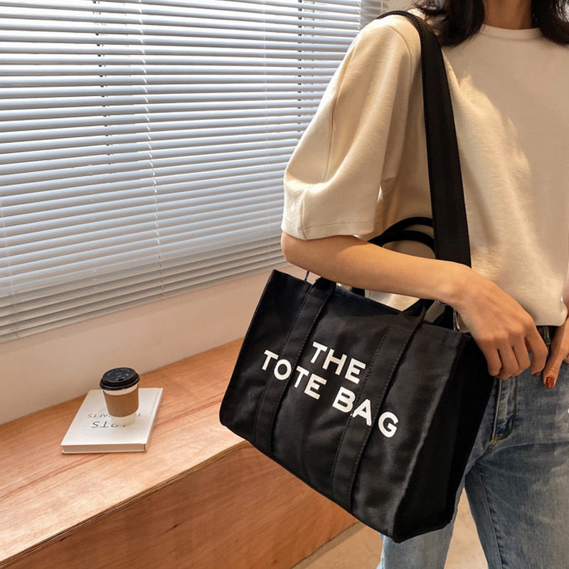 Casual Canvas Large Capacity Tote Bag Women Handbags Designer Letters Shoulder Crossbody Bags Luxury Big Shopper Bag Purse 2022