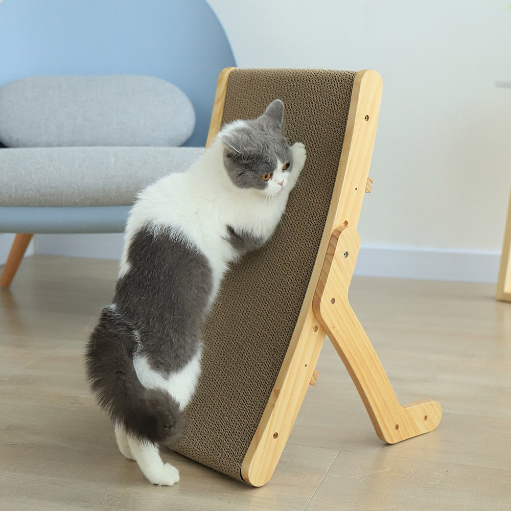 Cat Scratcher Board Wooden Frame Cat Scratching Bed Anti-Scratch Toys Claw Couch Scraper For Cats