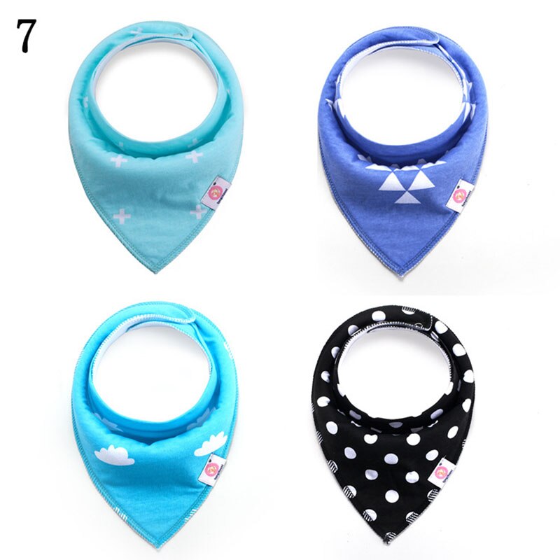 4 Pcs/lot Baby Bibs Cotton Thick Water Absorption Baby Scarf Newborn Bib Boys Girls Fashion Triangle Towel Kids Thing