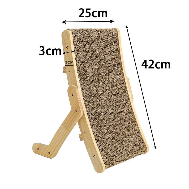 Cat Scratcher Board Wooden Frame Cat Scratching Bed Anti-Scratch Toys Claw Couch Scraper For Cats