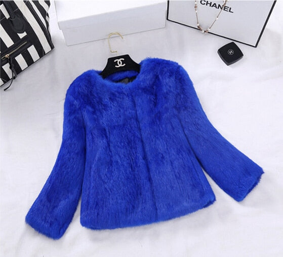 2023 New Real Full Pelt Rabbit Fur Coat 100% Pure Whole Skin Rabbit Fur Jacket Factory Wholesale Retail Discount TFP820