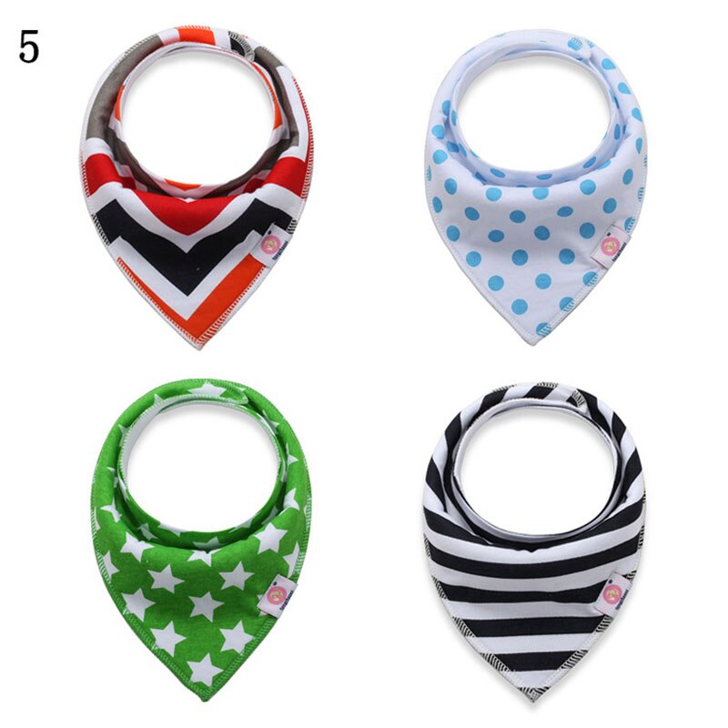 4 Pcs/lot Baby Bibs Cotton Thick Water Absorption Baby Scarf Newborn Bib Boys Girls Fashion Triangle Towel Kids Thing