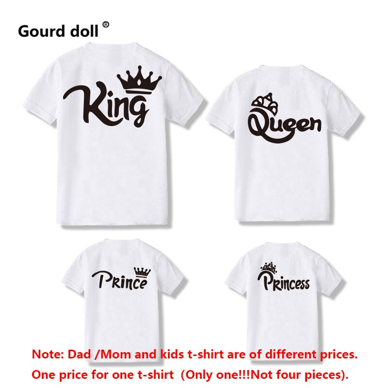 Family tshirt Mommy Daddy and Me baby Matching KING QUEEN princess Clothes Family Matching Outfits Look Baby Girl Boy Clothing.  King, Queen, Prince, and Princess t-shirts