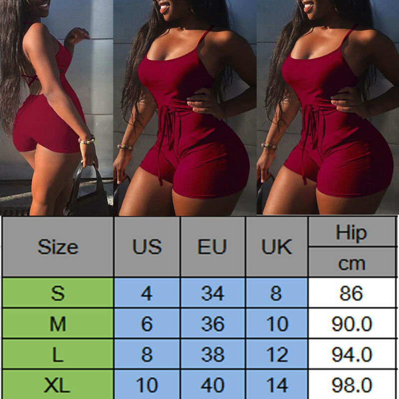 Women Casual Sleeveless Bodycon Romper Jumpsuit Club Tights Bodysuit Short Pants