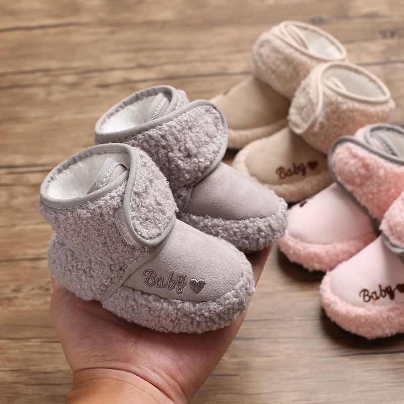 Bobora Baby Winter Warm First Walkers Cotton Baby Shoes Cute Infant Baby boys girls shoes soft sole indoor shoes for 0-18M