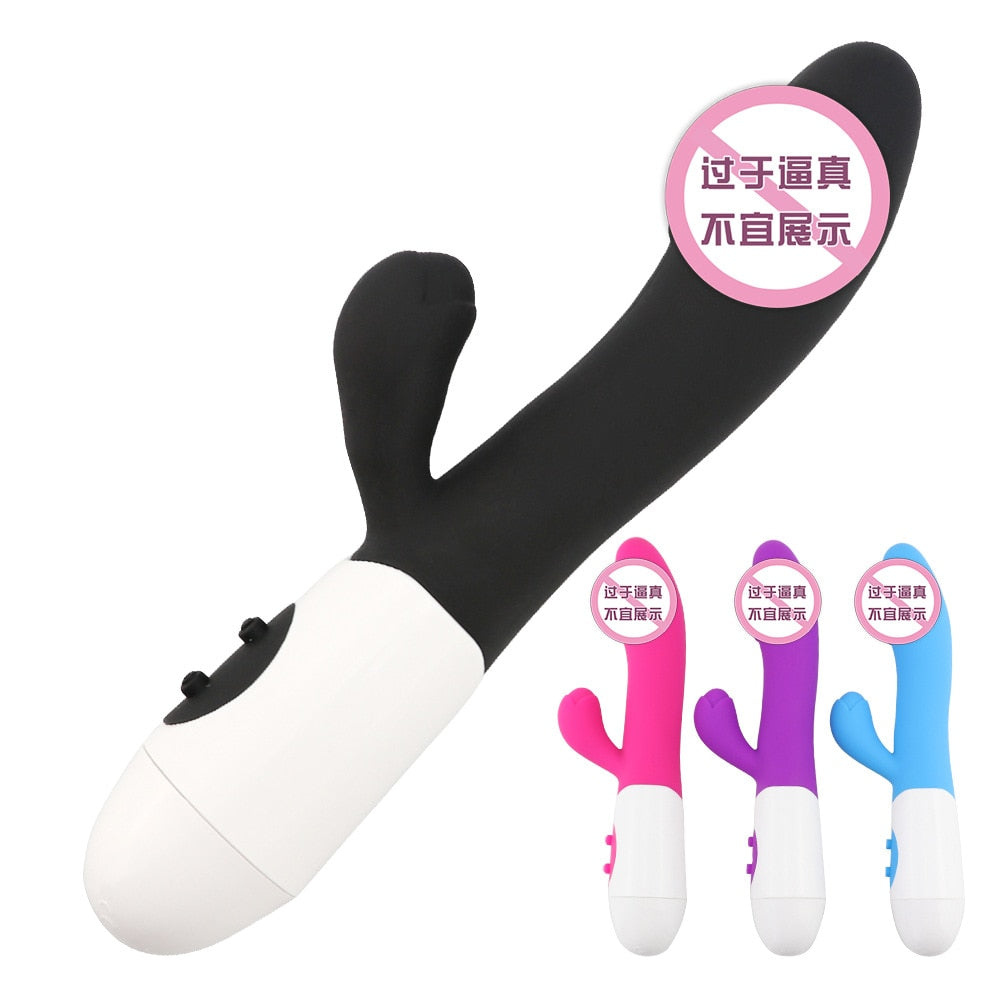 G Spot Dildo Rabbit Vibrator for Women Dual Vibration Silicone Waterproof Female Vagina Clitoris Anal Massager  Sex Toys Shop