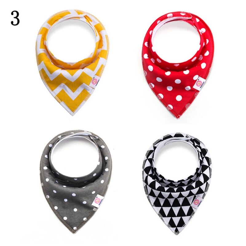 4 Pcs/lot Baby Bibs Cotton Thick Water Absorption Baby Scarf Newborn Bib Boys Girls Fashion Triangle Towel Kids Thing