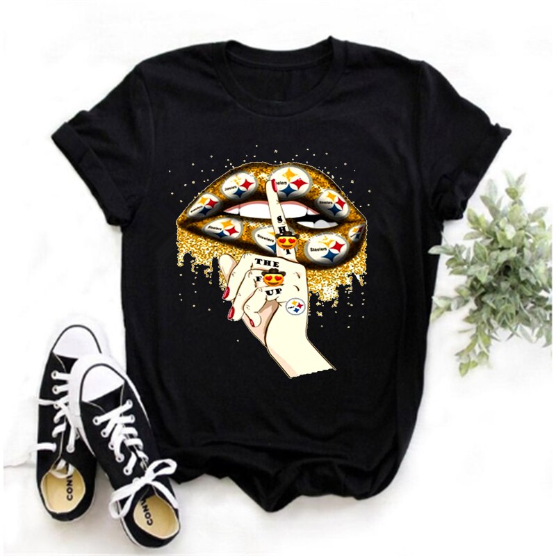 Women's shirt printed sexy T-shirt red lips round neck short-sleeved T-shirt women's T-shirt Rebel white T-shirt bullet in mouth, red lips, blood lips, sexy lips.