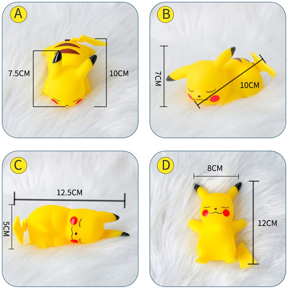 Pokemon Pikachu Figure Night Light Anime Cute Bedside Lamp for Kids Bedrooms Ornaments Children's Luminous Toys Christmas Gift