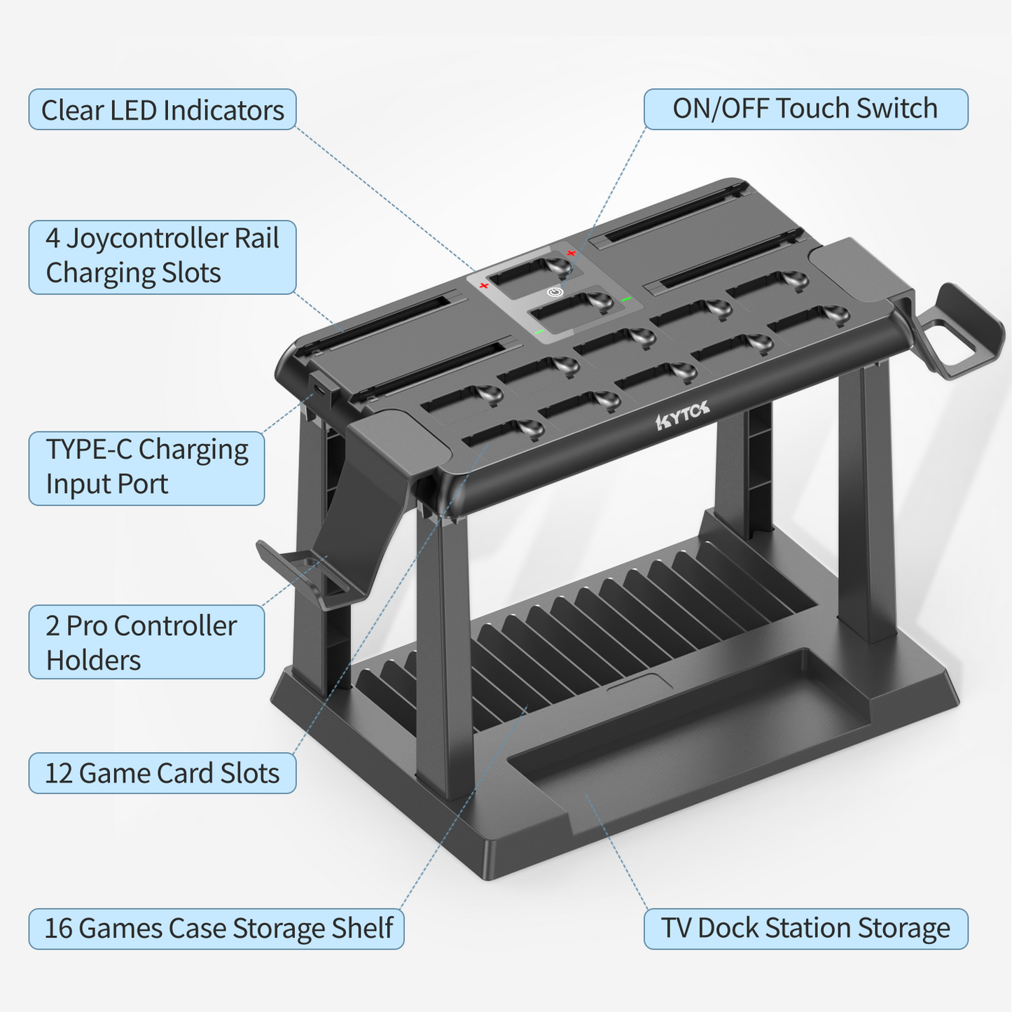 OIVO For Switch Joycon Charger Pro Controller Holder Switch Game Storage Tower For Nintendo Switch OLED Charging Dock Station