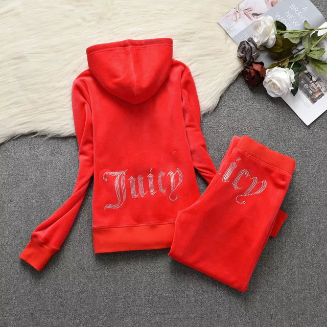 2023 Highest Quality Juicy Coutoure Tracksuit Women's Brand Velour Tracksuit Women Sweatshirt and Pants Juicy Corture Tracksuits