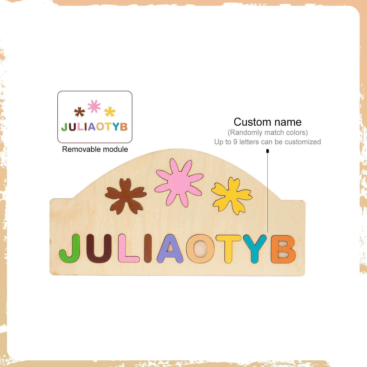 Personalized Wooden Name Puzzle Educational Toys For Toddlers Custom First Name Early Learning Gifts For Kids Baby Boy &amp;girl