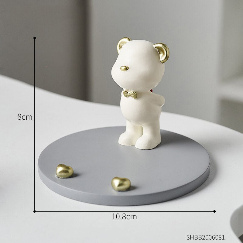 Home Decoration Violent Bear Phone Holder kawaii desk accessories aesthetic kawaii room decor gadgets desktop sculpture gaming