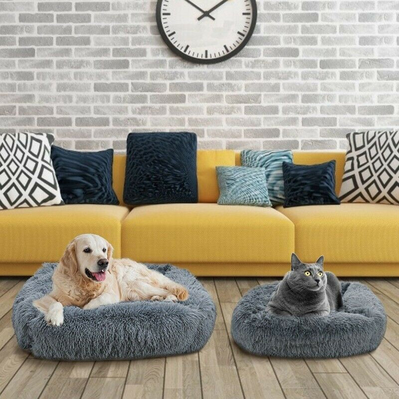 Luxury Dog Bed Square Dog Beds Long Plush Dog Mat Beds for Small Medium Large Dogs Supplies Pet Dog Calming Bed Washable Kennel