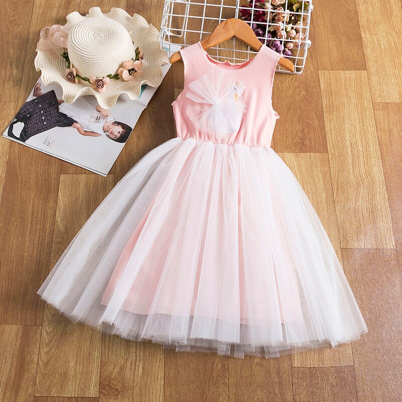 Summer Cute Girls Sequined Princess Dress Kids Sleeveless Tulle Clothes Children Birthday Party Vestido Kids Easter Tutu Costume