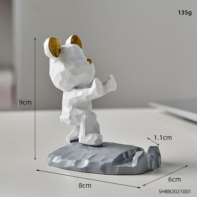 Home Decoration Violent Bear Phone Holder kawaii desk accessories aesthetic kawaii room decor gadgets desktop sculpture gaming