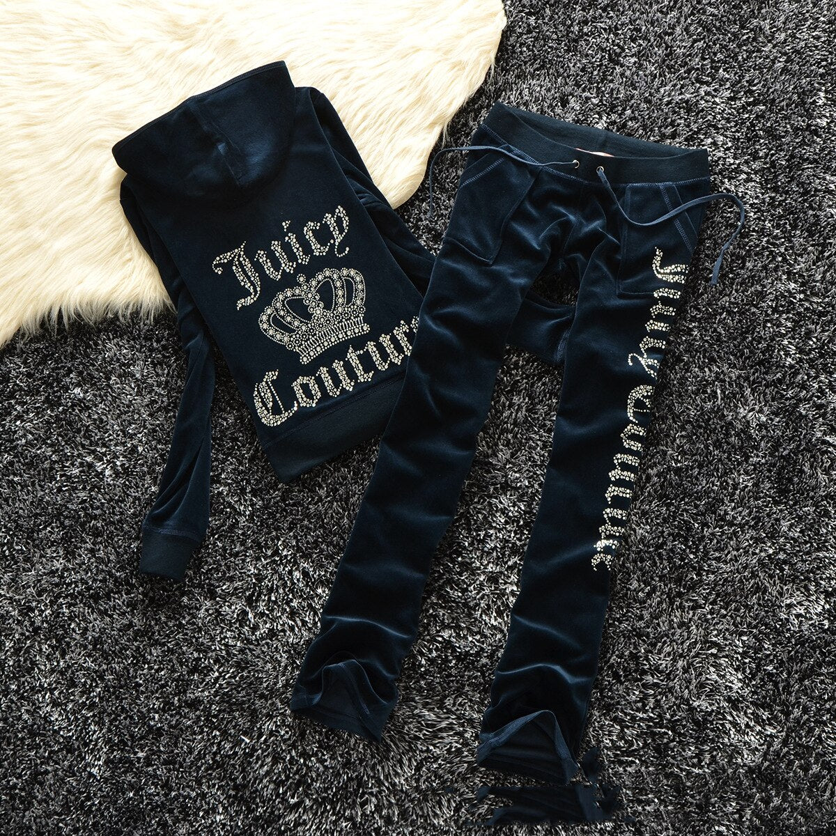 2023 Juicy Coutoure Women's 2 Piece Set Tracksuit Brand Velour Suit Female Sportswear Hoodies and Pants Trousers Pant Sets Suits