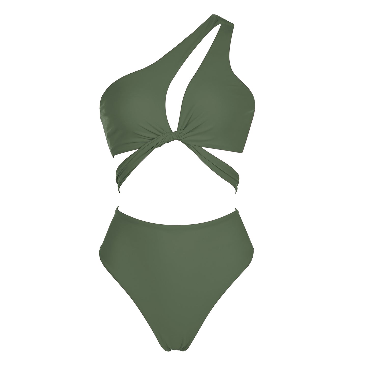 Bikini 2023 Women High Waist Swimsuit Sexy One Shoulder Beachwear Push Up Bathing Suit Cutout Swimwear Two Piece Swimsuit Women