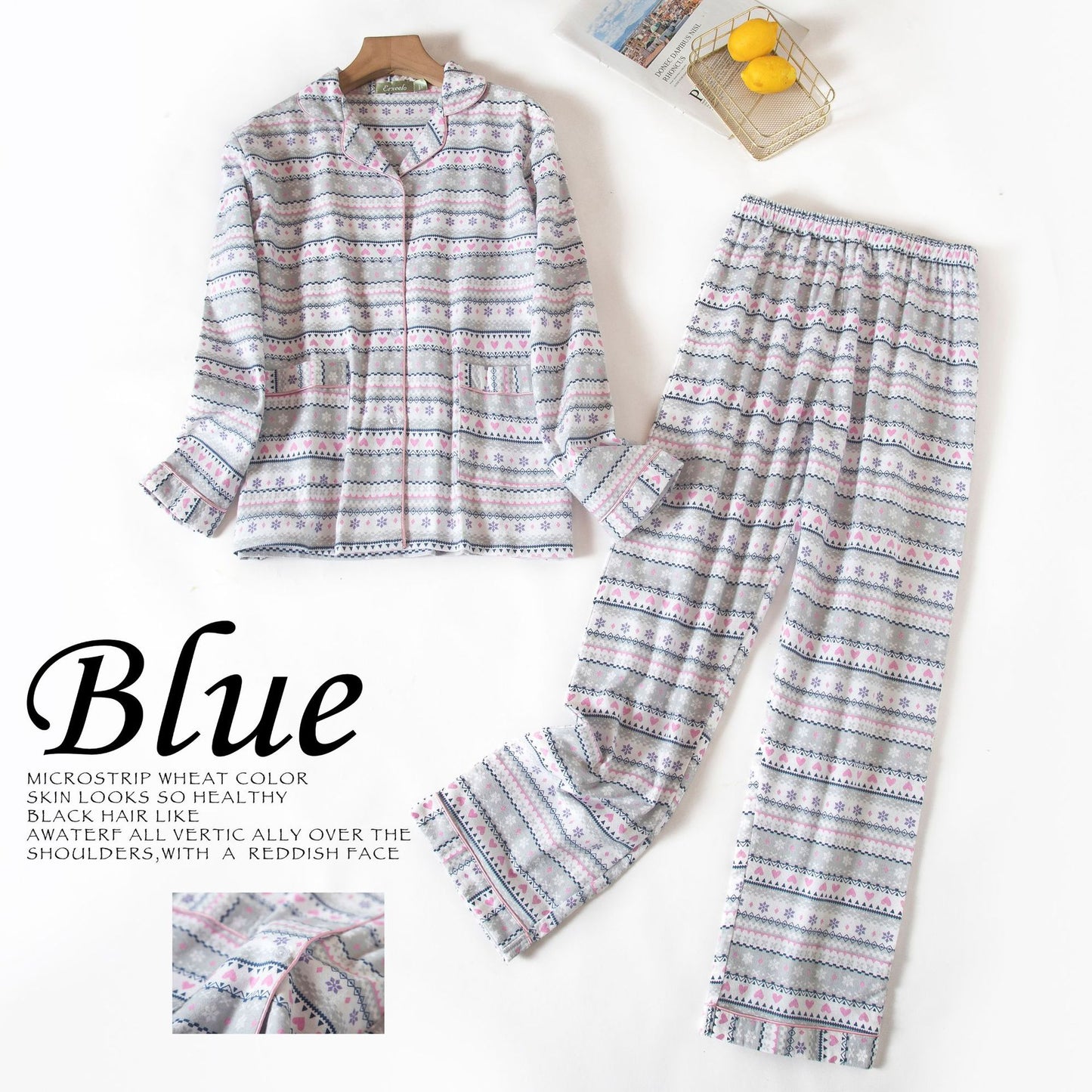 Women&#39;s Pajamas Plus Size S-XXXL Clothes Ladies Flannel Cotton Home Wear Suit Autumn Winter Pajamas Plaid Print Sleep Tops