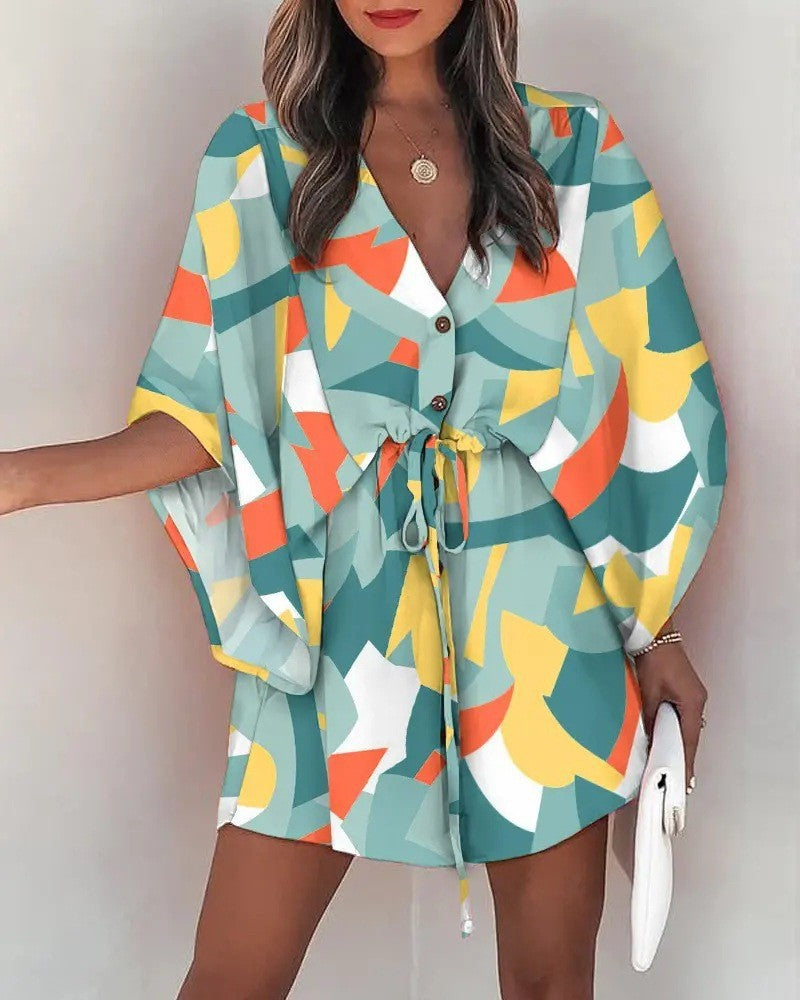 Summer Women Clothing Dress Vintage Sexy Dresses for Women Loose Comfortable Fashion Clothes Streetwear Print Beach