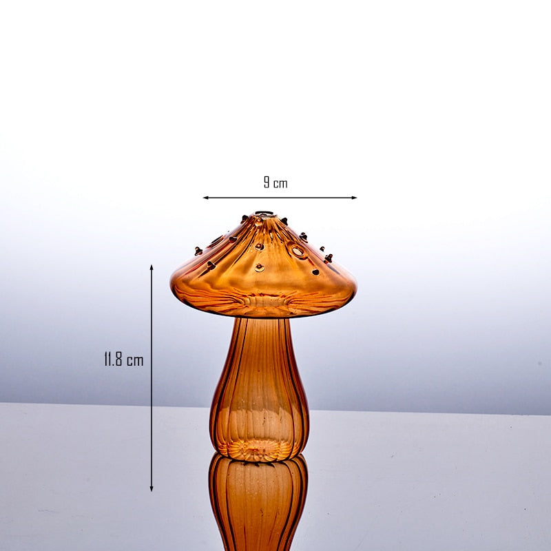 Mushroom Glass Vase Aromatherapy Bottle Creative Home Hydroponic Flower Table Simple Decoration