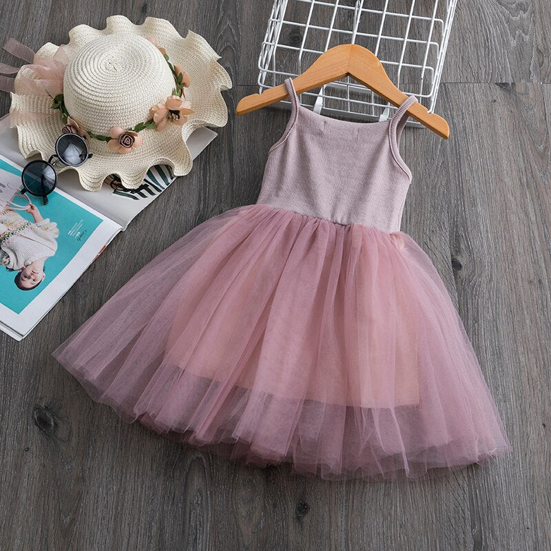 Summer Cute Girls Sequined Princess Dress Kids Sleeveless Tulle Clothes Children Birthday Party Vestido Kids Easter Tutu Costume