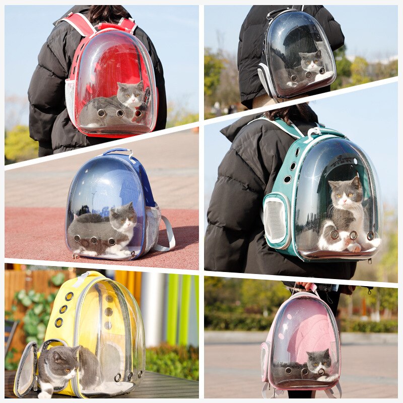 Cat Carrying Bag Space Pet Backpack Breathable Portable Transparent Backpack Puppy Dog Transport Carrier Space Capsule Bag Pets