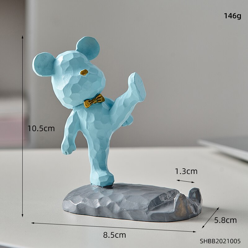 Home Decoration Violent Bear Phone Holder kawaii desk accessories aesthetic kawaii room decor gadgets desktop sculpture gaming