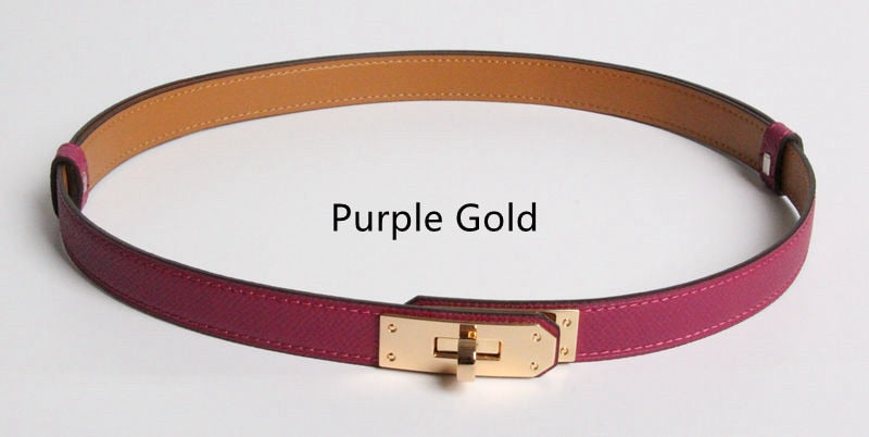 2022 New Luxury Brand High Quality Women Real Leather 1.8cm Width Belts Golden Lock Buckle Dress Jeans Sweater Waistband Belt