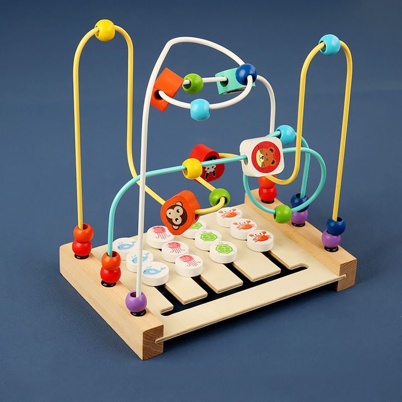 Baby Montessori Early Learning Educational Math Toys Wooden Circles Bead Wire Maze Abacus Puzzle Toys For Kids Boy Girl Gift