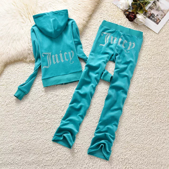 2023 Highest Quality Juicy Coutoure Tracksuit Women's Brand Velour Tracksuit Women Sweatshirt and Pants Juicy Corture Tracksuits