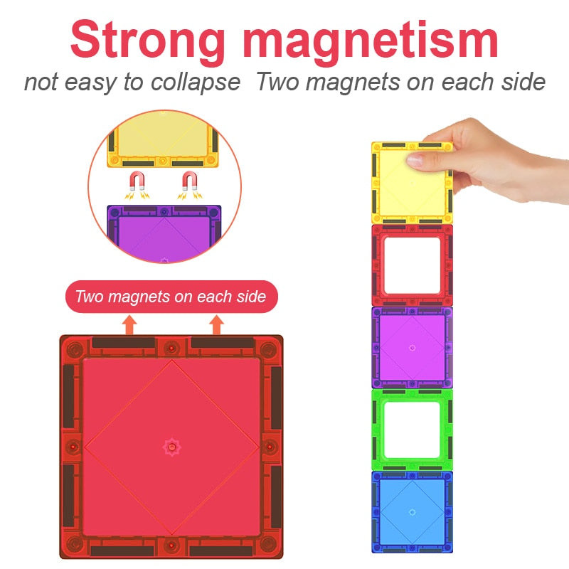 1Set Magnetic Designer Construction Set Model &amp; Building Toy DIY Magnetic Blocks Tiles Montessori Educational Toys For Kids Gift