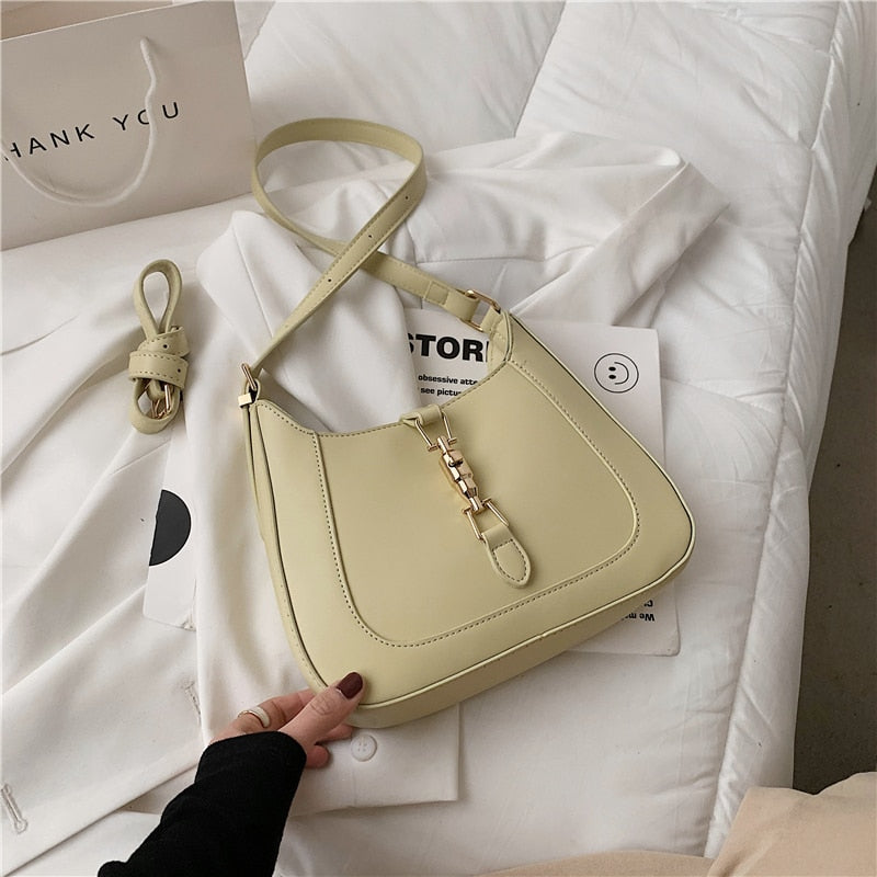 Toptrends Retro Underarm Shoulder Side Bags For Women 2023 Trend Luxury Designer PU Leather Crescent Ladies Handbags And Purses