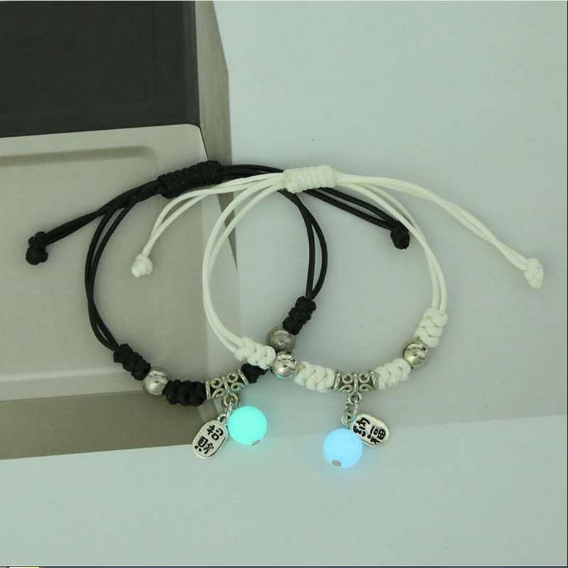 2022 Luminous Cat Star Moon Bracelet Couple Charm Handmade Adjustable Rope Matching Friend Bracelet Infinite Love Jewelry Gifts