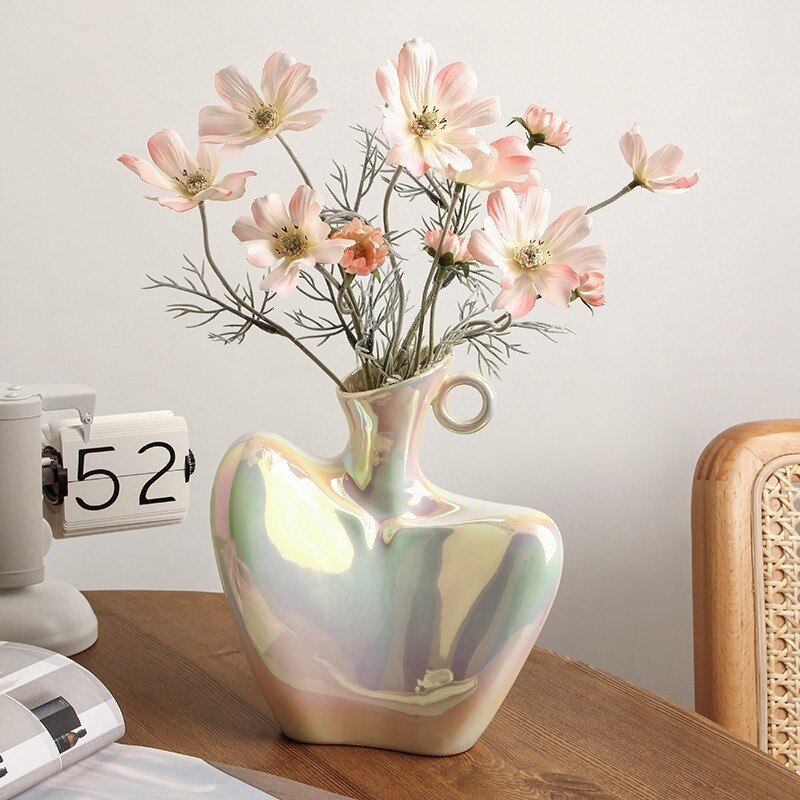 Nordic Style Ceramic Art Woman Body Face Vase Sculptures Creative Plant Flower Pot Crafts Holder Living Room Home Desktop Decor