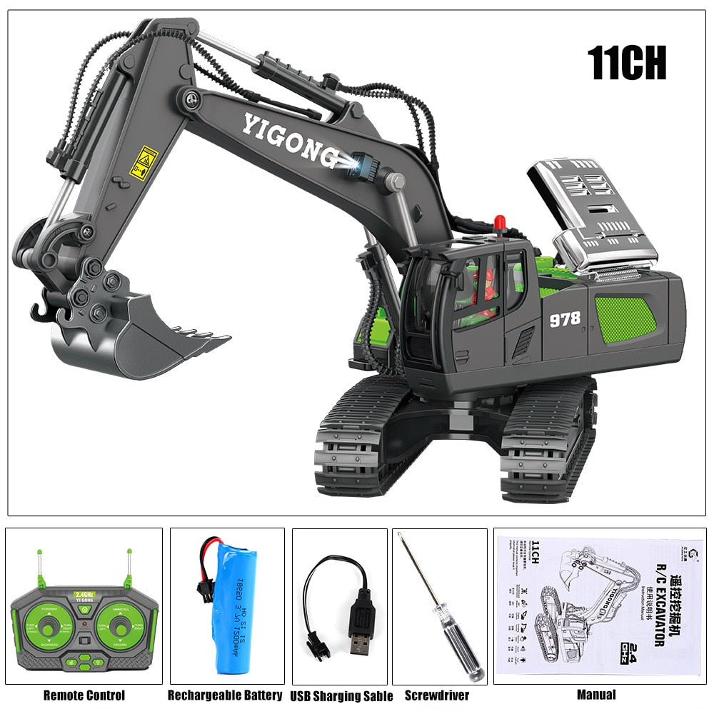 RC Car Children Toys Remote Control Car Toys For Boys Radio Control Excavator Dump Truck Bulldozer Electric car Kids Toys Gift