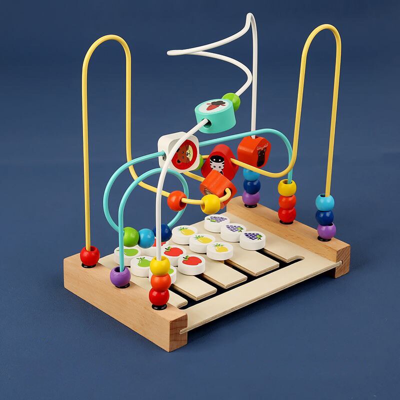 Baby Montessori Early Learning Educational Math Toys Wooden Circles Bead Wire Maze Abacus Puzzle Toys For Kids Boy Girl Gift