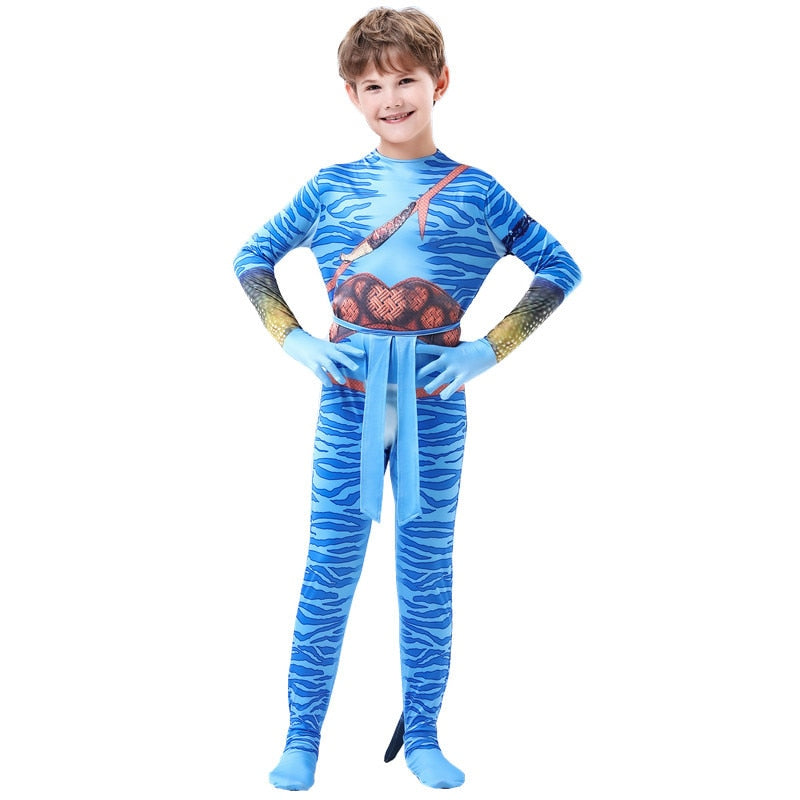 Avatar Costume for Kids Cosplay Alien Children Boy and Girl  Avatar The Way of Water Christmas Halloween and Masquerade Party