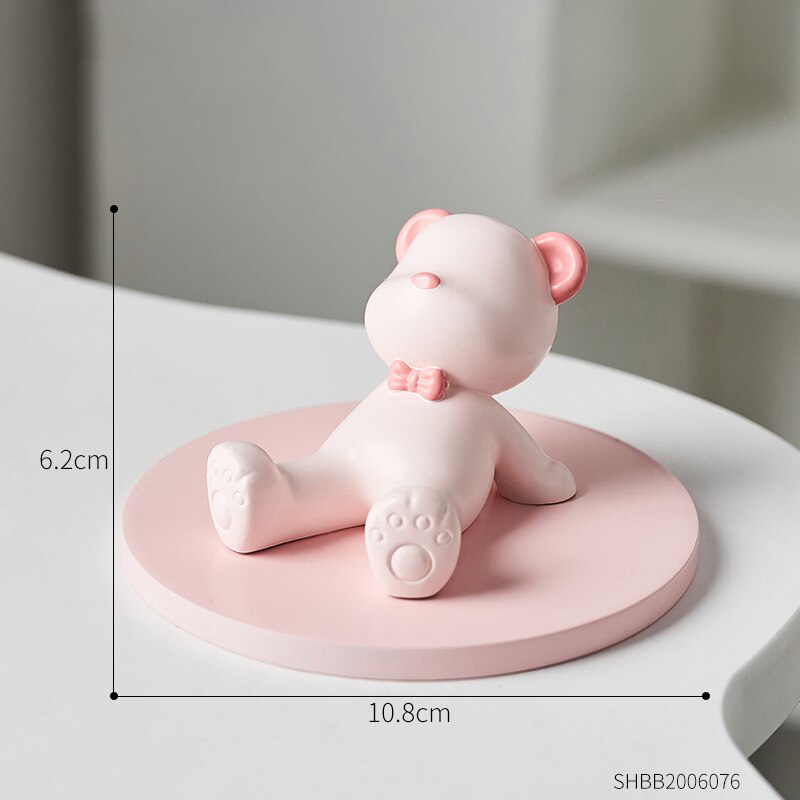 Home Decoration Violent Bear Phone Holder kawaii desk accessories aesthetic kawaii room decor gadgets desktop sculpture gaming