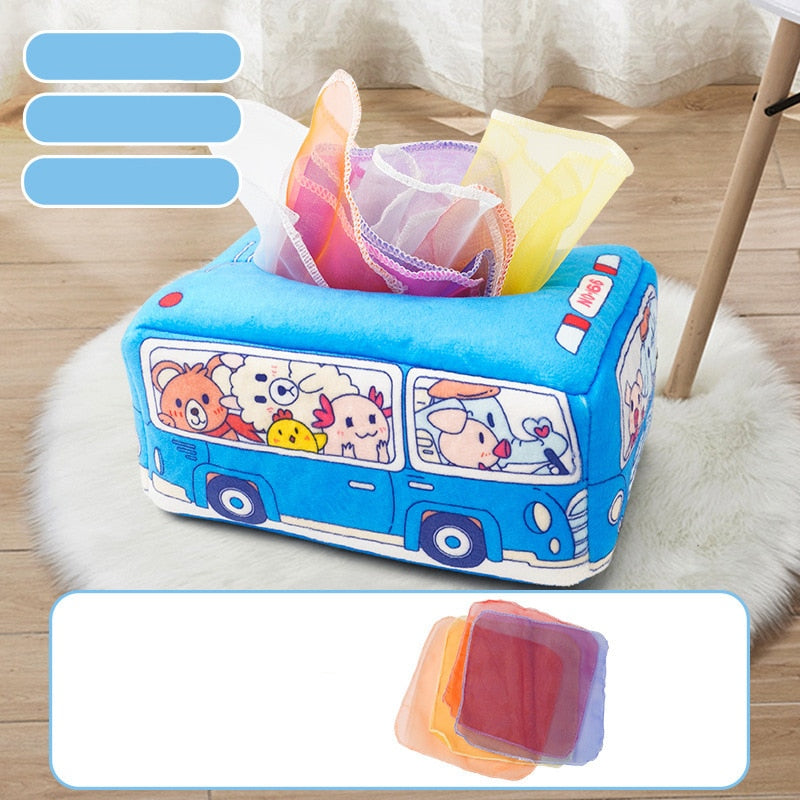 Montessori Toys Magic Tissue Box Baby Educational Learning Activity Sensory Toy for Kids Finger Exercise Busy Board Baby Game