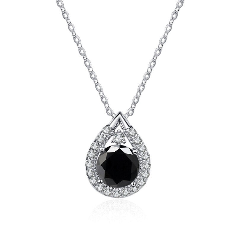 Real moissanite necklace with certificate silver 925 jewerly 1CT D Color VVS water drop shape moissanite stone dating party gift