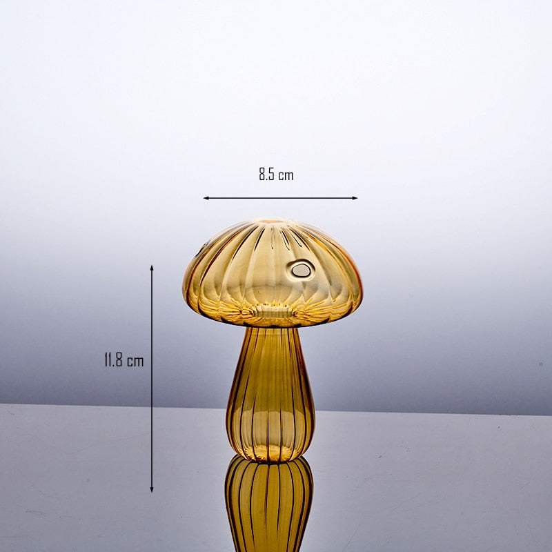 Mushroom Glass Vase Aromatherapy Bottle Creative Home Hydroponic Flower Table Simple Decoration